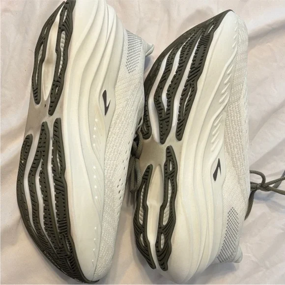 Brooks White and Olive Athletic Sneakers - Picture 2 of 2